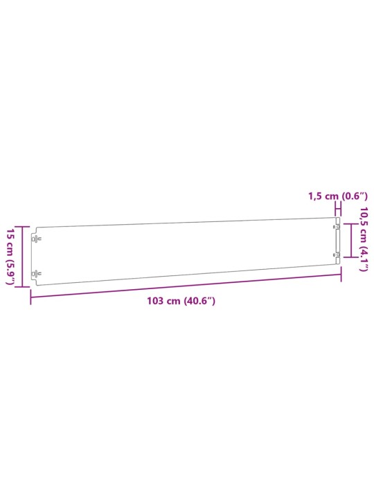 Murupiirded 10 tk, 15x103 cm, painduv corten teras