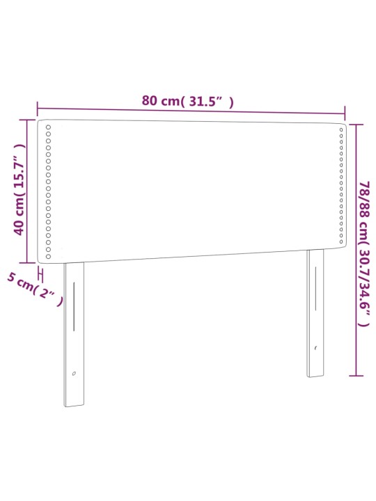 Voodipeats, must, 80x5x78/88 cm, samet