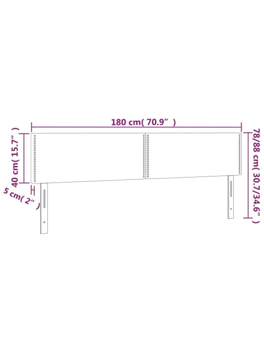 Voodipeatsid 2 tk, helehall, 90x5x78/88 cm, kangas