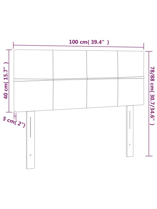 Voodiraam peats, tumeroheline, 100x5x78/88 cm, samet