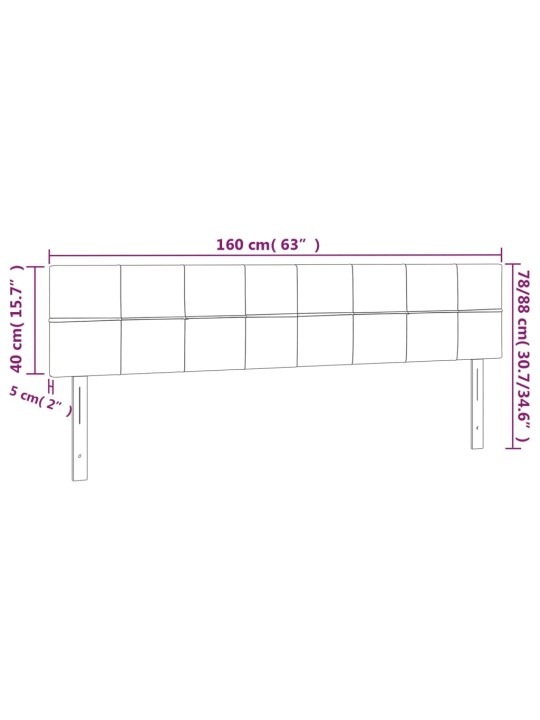 Voodipeatsid 2 tk, tumehall, 80x5x78/88 cm, kangas