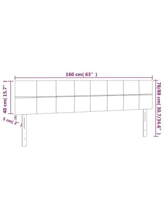 Voodipeatsid 2 tk, tumesinine, 80x5x78/88 cm, samet