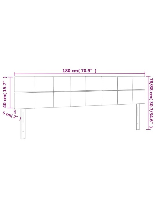 Voodipeatsid 2 tk, helehall, 90x5x78/88 cm, kangas