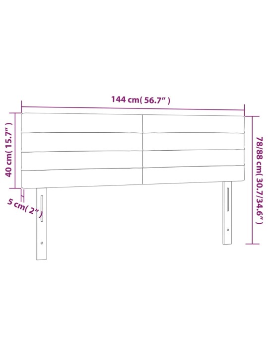 Voodipeatsid 2 tk, helehall, 72x5x78/88 cm, kangas