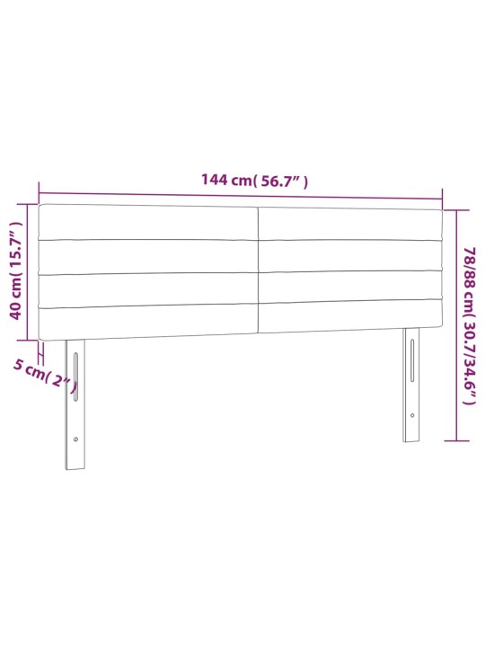 Voodipeatsid 2 tk, sinine, 72x5x78/88 cm, kangas