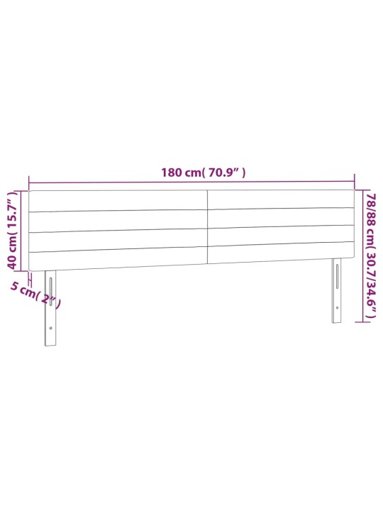 Voodipeatsid 2 tk, helehall, 90x5x78/88 cm, kangas