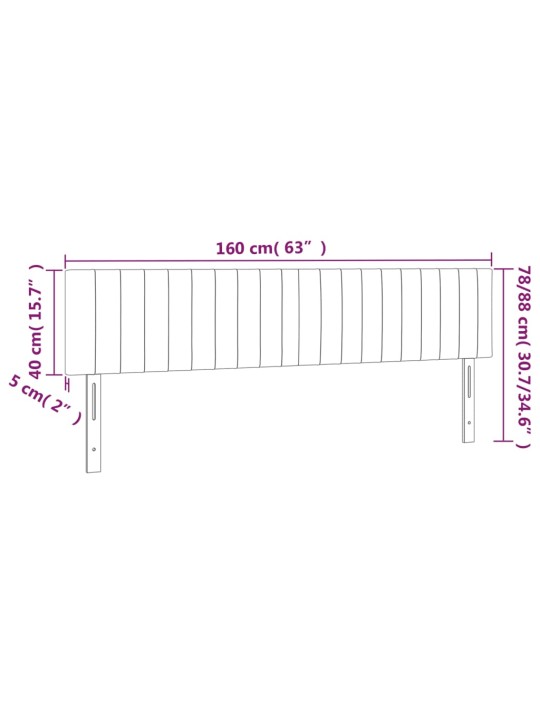 Voodipeatsid 2 tk, tumehall, 80x5x78/88 cm, kangas