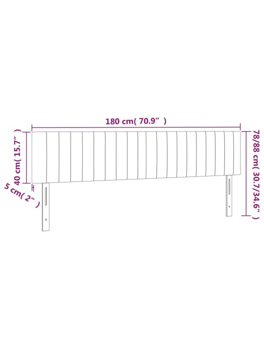 Voodipeatsid 2 tk, must, 90x5x78/88 cm, kangas