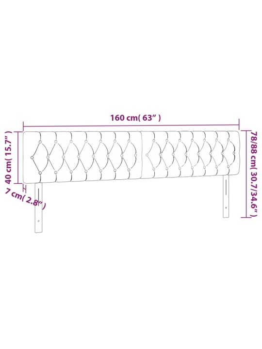 Voodipeatsid 2 tk, helehall, 80x7x78/88 cm, kangas