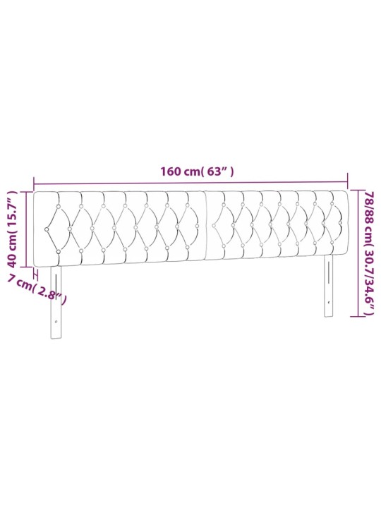 Voodipeatsid 2 tk, must, 80x7x78/88 cm, kangas