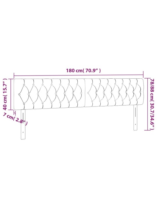 Voodipeatsid 2 tk, tumehall, 90x7x78/88 cm, kangas