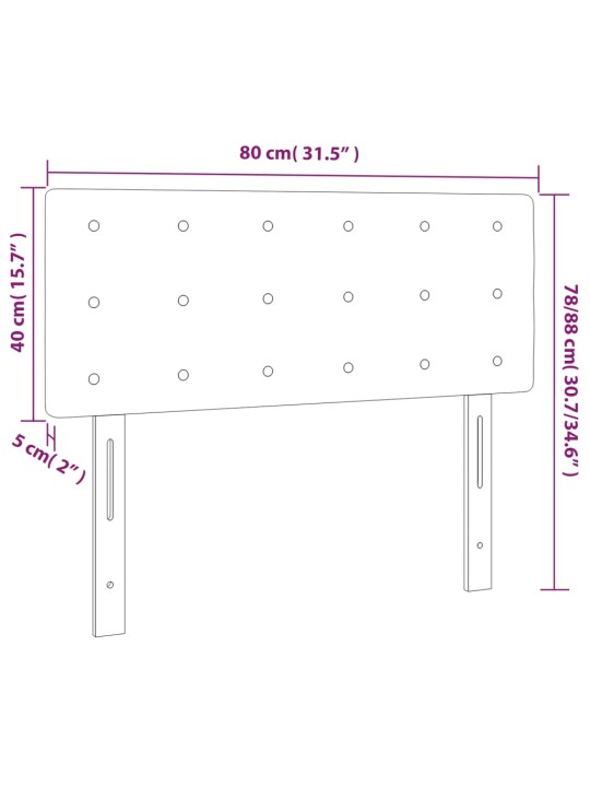 Voodiraam peats, tumehall, 80x5x78/88 cm, samet