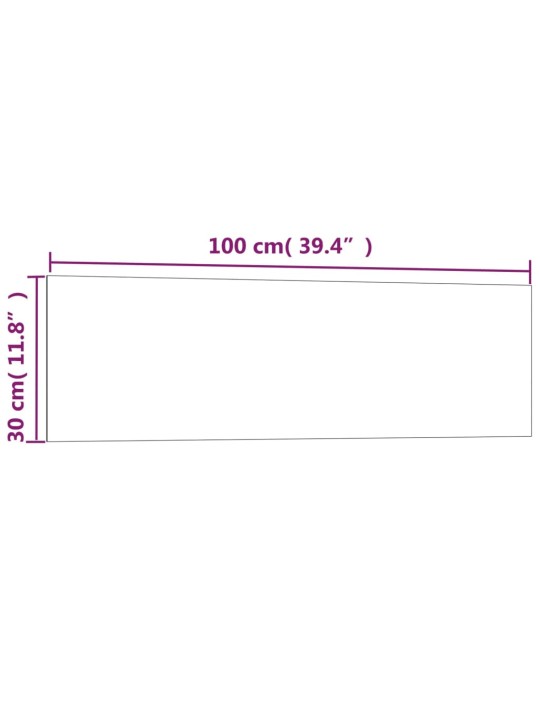 Seinakinnitusega magnettahvel, must, 100x30 cm, klaas