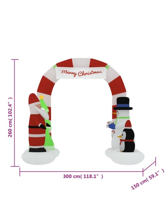 Täispuhutav jõulu kaarevärav LEDidega 260 cm