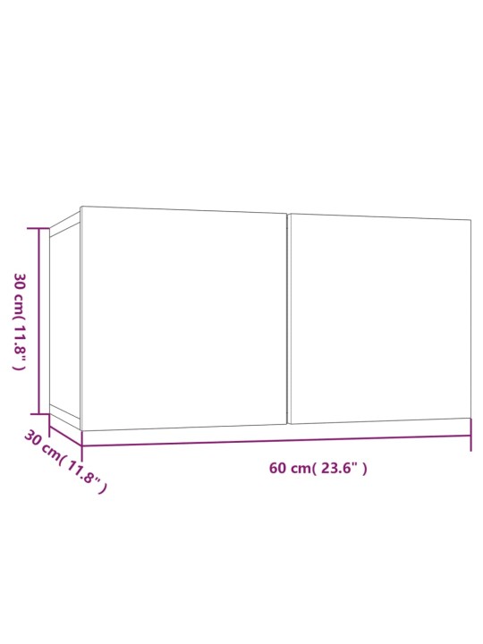 Telerikapid 4 tk, suitsutatud tamm, 60x30x30 cm, tehispuit