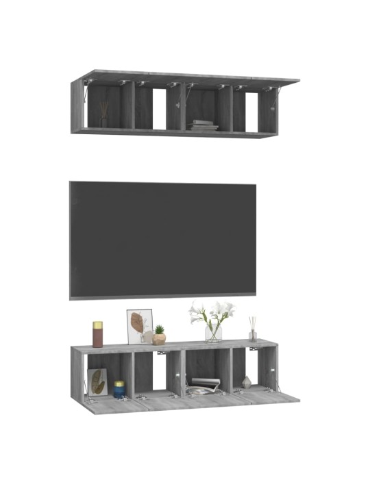 Telerikapid 4 tk, hall sonoma, 60x30x30 cm, tehispuit