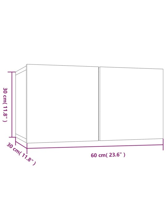 Telerikapid 4 tk, hall sonoma, 60x30x30 cm, tehispuit