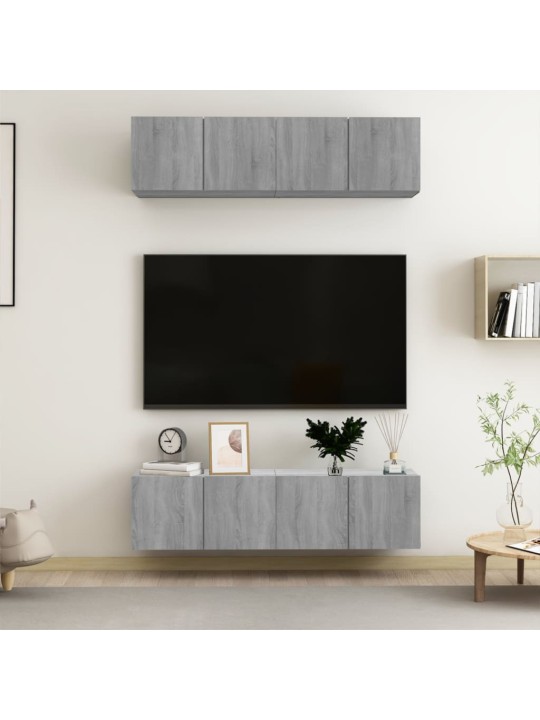Telerikapid 4 tk, hall sonoma, 60x30x30 cm, tehispuit