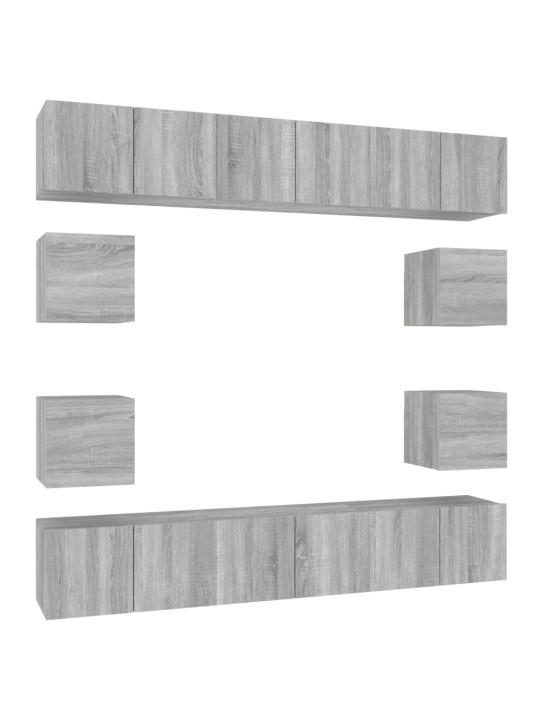 10-osaline telerikappide komplekt, hall sonoma tamm, tehispuit