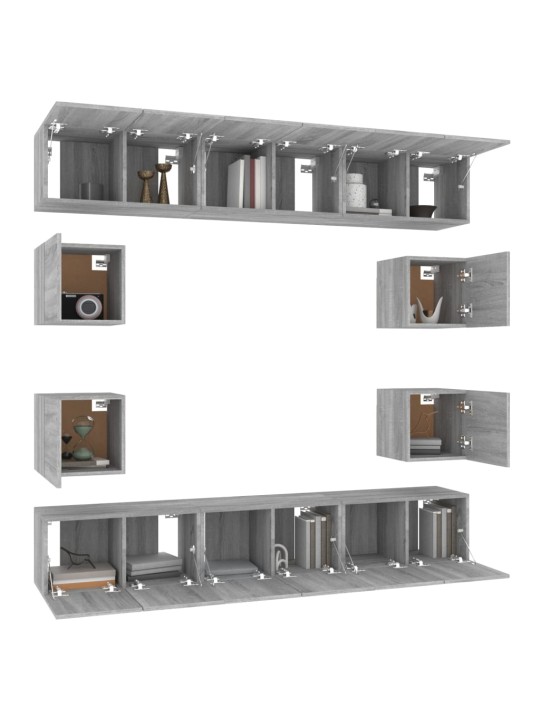 10-osaline telerikappide komplekt, hall sonoma tamm, tehispuit