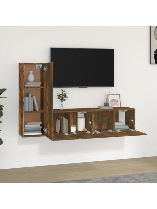 3-osaline telerikappide komplekt, suitsutatud tamm, tehispuit