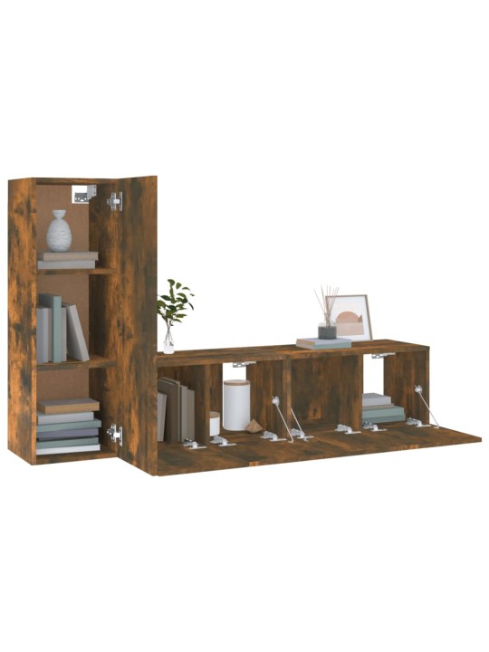 3-osaline telerikappide komplekt, suitsutatud tamm, tehispuit