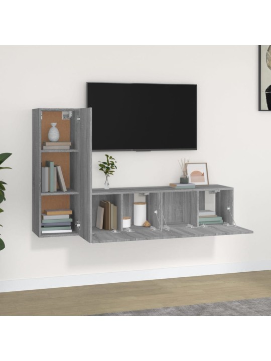 3-osaline telerikappide komplekt, hall sonoma tamm, tehispuit