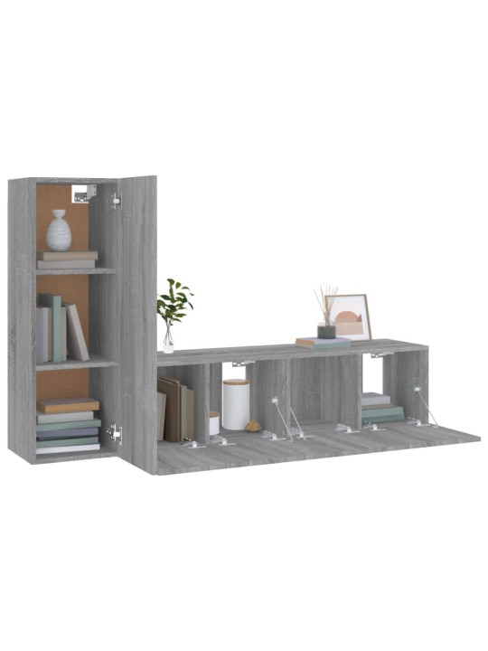 3-osaline telerikappide komplekt, hall sonoma tamm, tehispuit