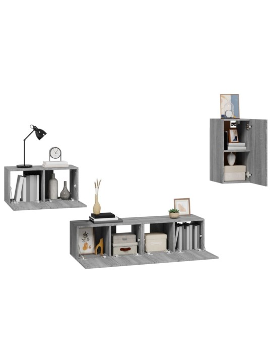 4-osaline telerikappide komplekt, hall sonoma, tehispuit