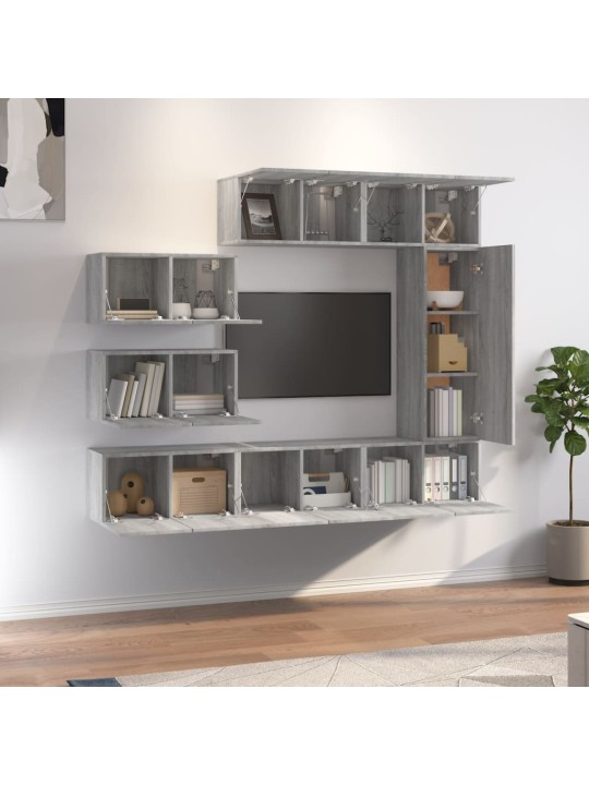 8-osaline telerikappide komplekt, hall sonoma tamm, tehispuit