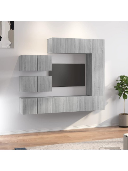 8-osaline telerikappide komplekt, hall sonoma tamm, tehispuit
