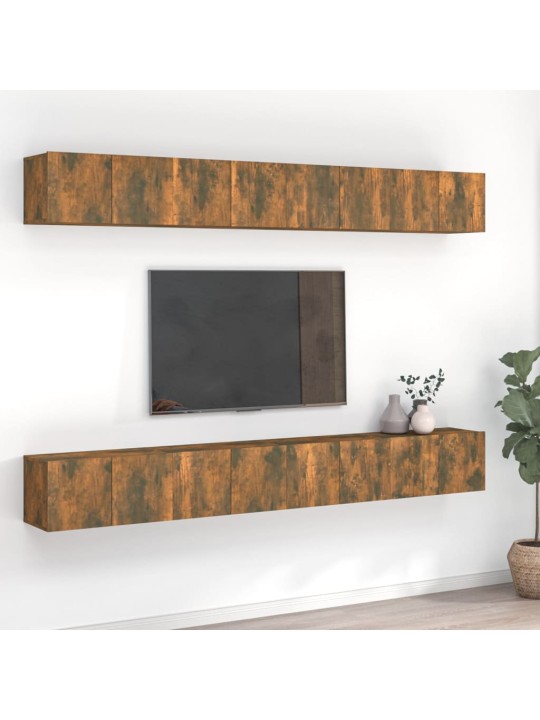 Telerikapid 8 tk, suitsutatud tamm, 60 x 30 x 30 cm, tehispuit