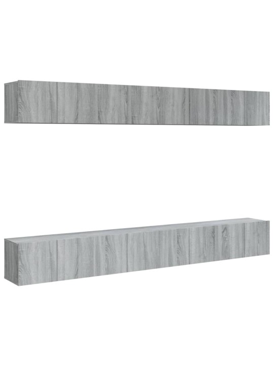 Telerikapid 8 tk, hall sonoma tamm, 60 x 30 x 30 cm, tehispuit