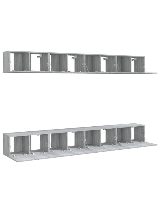 Telerikapid 8 tk, hall sonoma tamm, 60 x 30 x 30 cm, tehispuit