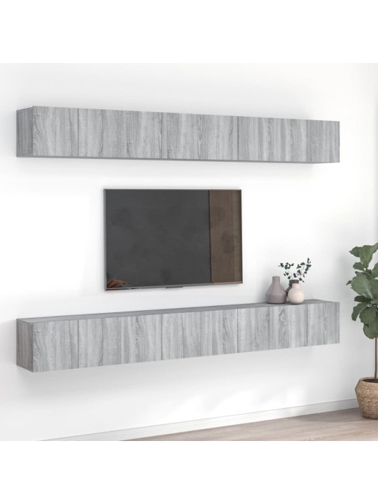 Telerikapid 8 tk, hall sonoma tamm, 60 x 30 x 30 cm, tehispuit