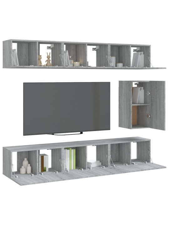 7 -osaline telerikappide komplekt, hall sonoma, tehispuit
