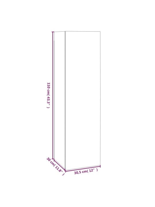 Telerikapid 4 tk, suitsutatud tamm, 30,5x30x100 cm, tehispuit