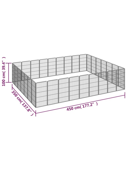 32 paneeliga koera mänguaed must 50x100 cm pulbervärvitud teras