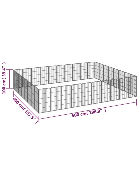 36 paneeliga koera mänguaed must 50x100 cm pulbervärvitud teras