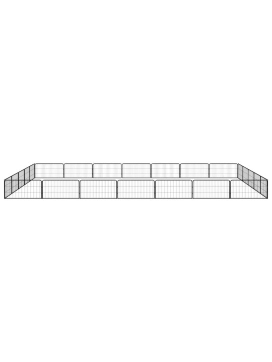 24 paneeliga koera mänguaed must 100x50 cm pulbervärvitud teras