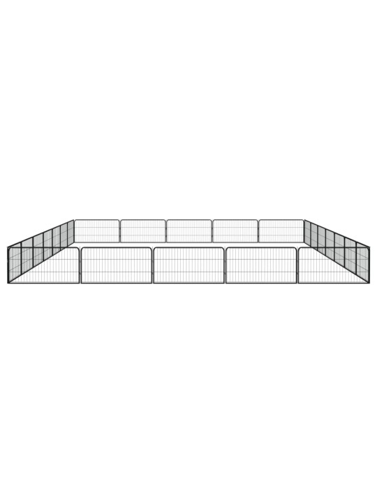 24 paneeliga koera mänguaed must 100x50 cm pulbervärvitud teras