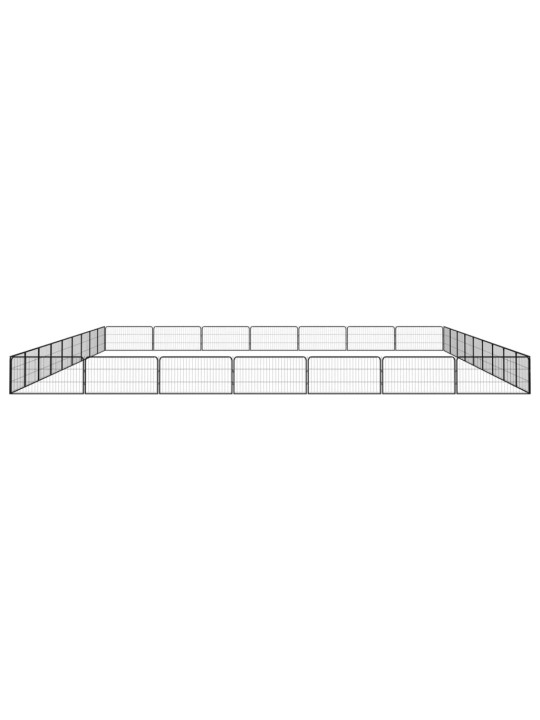 32 paneeliga koera mänguaed must 100x50 cm pulbervärvitud teras