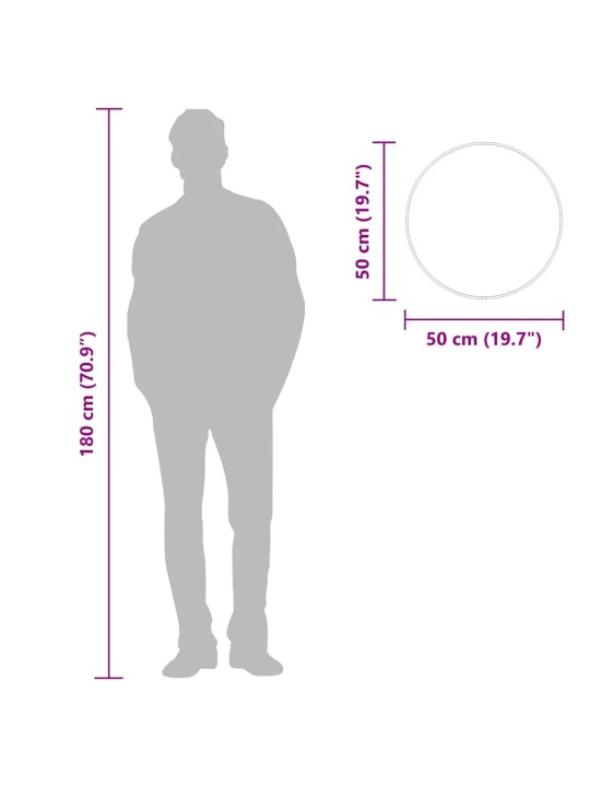 Seinapeegel, kuldne, ø 50 cm, ümmargune