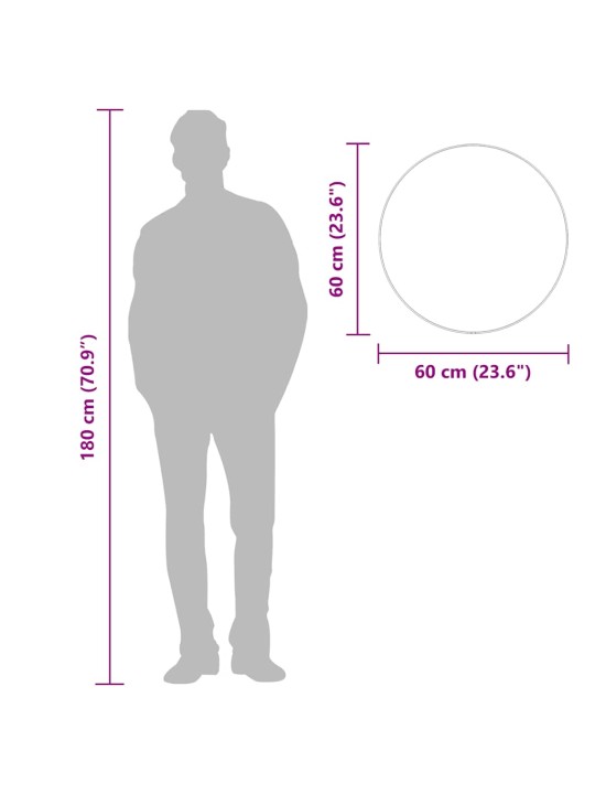 Seinapeegel, kuldne, ø60 cm, ümmargune