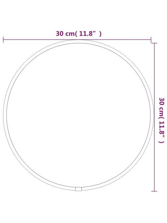 Seinapeegel, must, ø 30 cm, ümmargune