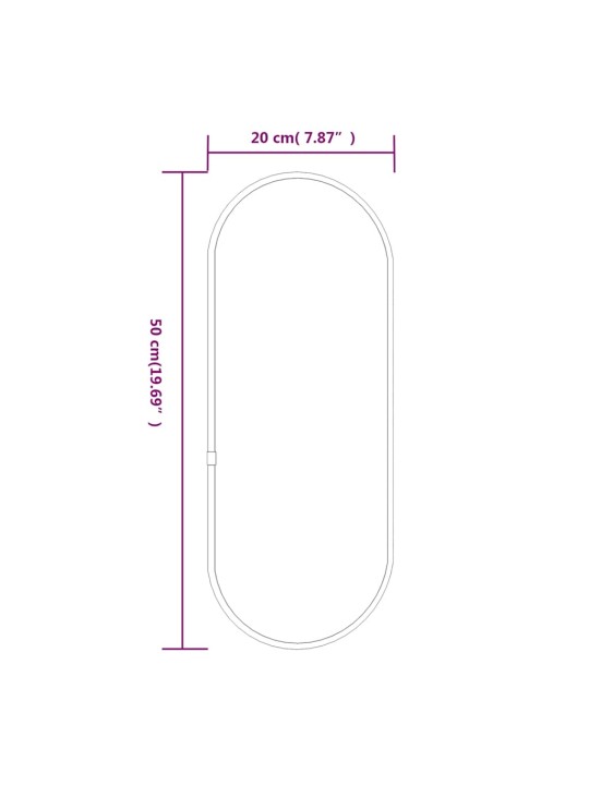 Seinapeegel, kuldne, 50 x 20 cm, ovaalne