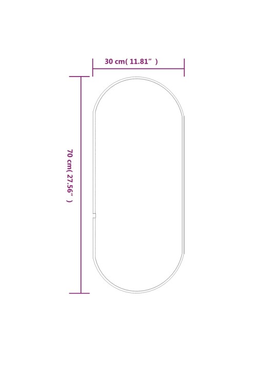 Seinapeegel, kuldne, 70 x 30 cm, ovaalne