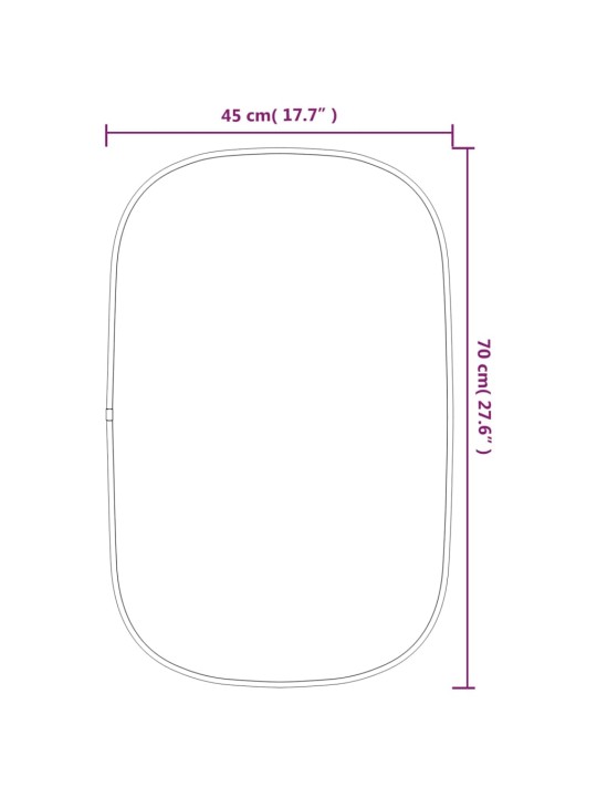 Seinapeegel, hõbedane, 70 x 45 cm