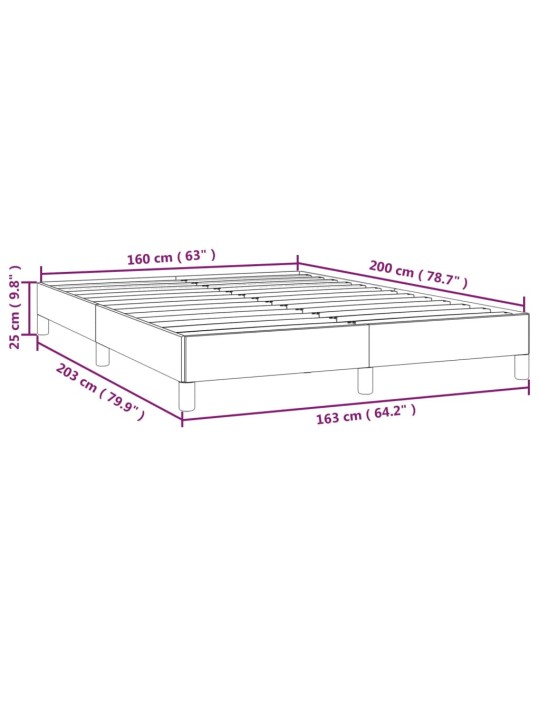 Voodiraam ilma madratsita tumesinine 160x200 cm samet