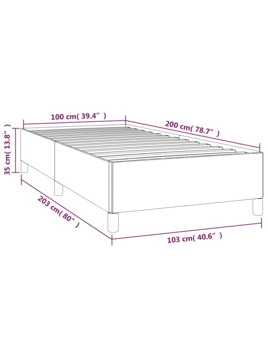 Voodiraam, must, 100x200 cm, samet